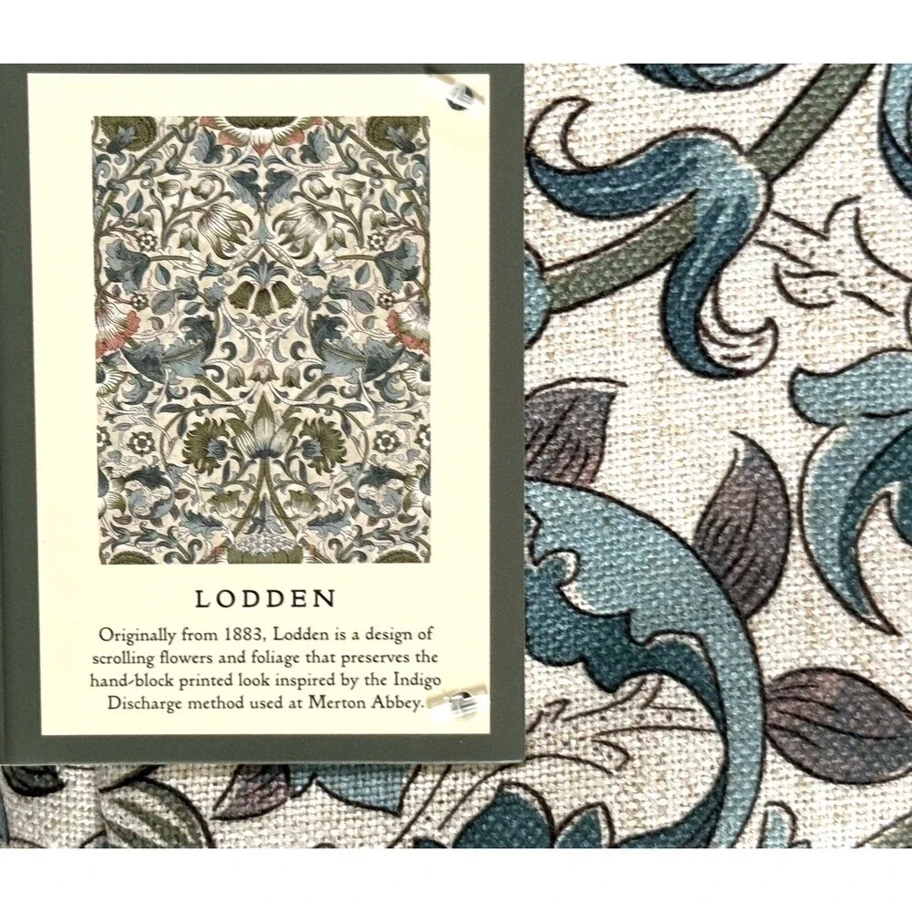 Morris & Co. Window Curtains Panels Lodden Set Pair 50 X 84 Floral Blue Drapes